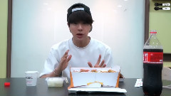 Jin推特更新:吃特別水果炸雞的金碩珍!(田柾國友情客串)