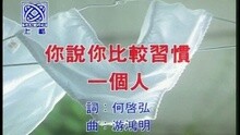 你說你比較習慣一個人