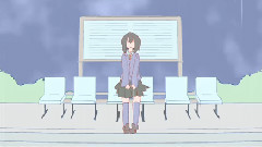 在雨中的車站里等待著你