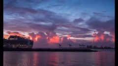 沖繩海邊日出和日落